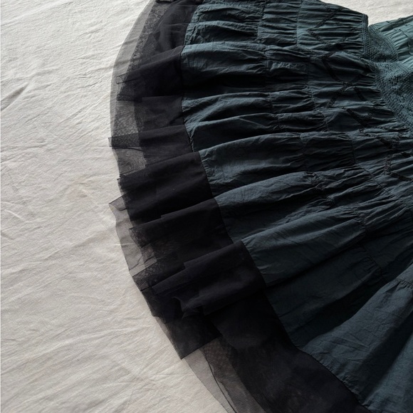 Vintage 100% cotton Ombre Dark Green Maxi Skirt L - Picture 10 of 17